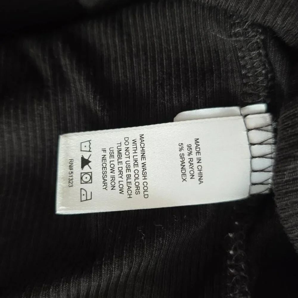 1.State Women's Size Large Black Ribbed Ringer Tee - Picture 6 of 6